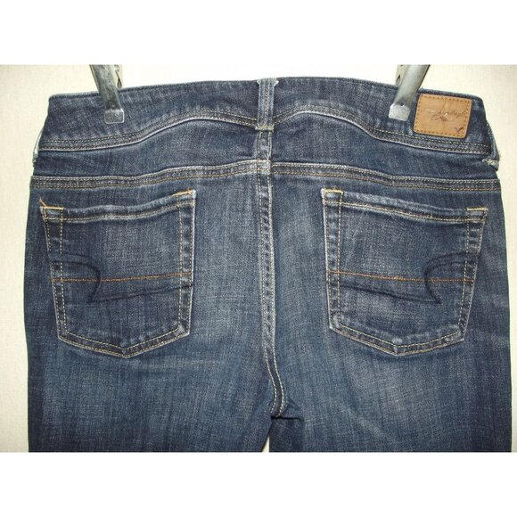 American Eagle Jeans Womens 8 x 32" low rise Original Boot Stretch #7669 dark - Picture 5 of 9